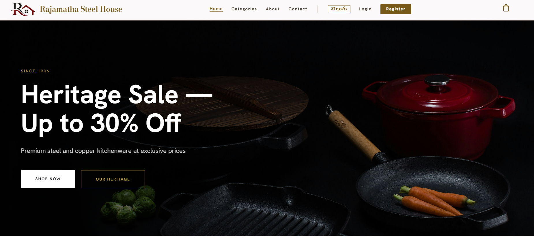 Rajamatha Steel House - A Ecommerce Website